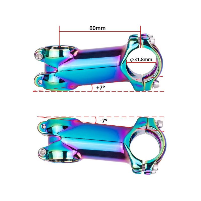 Rainbow Colorful MTB Stem Road Bike Stem 7/17 Degree 60/70/80/90mm *31.8mm Bicycle Handlebar Stem Mtb Power Bike Accessories