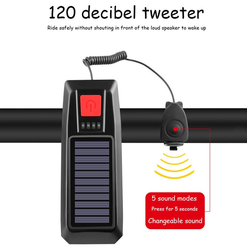 Neue Fahrrad MTB Licht Solar- USB Ladung aufladbare Radfahren Scheinwerfer Wasserdichte Fahrrad Scheinwerfer Hinten Rücklicht Lampe Taschenlampe