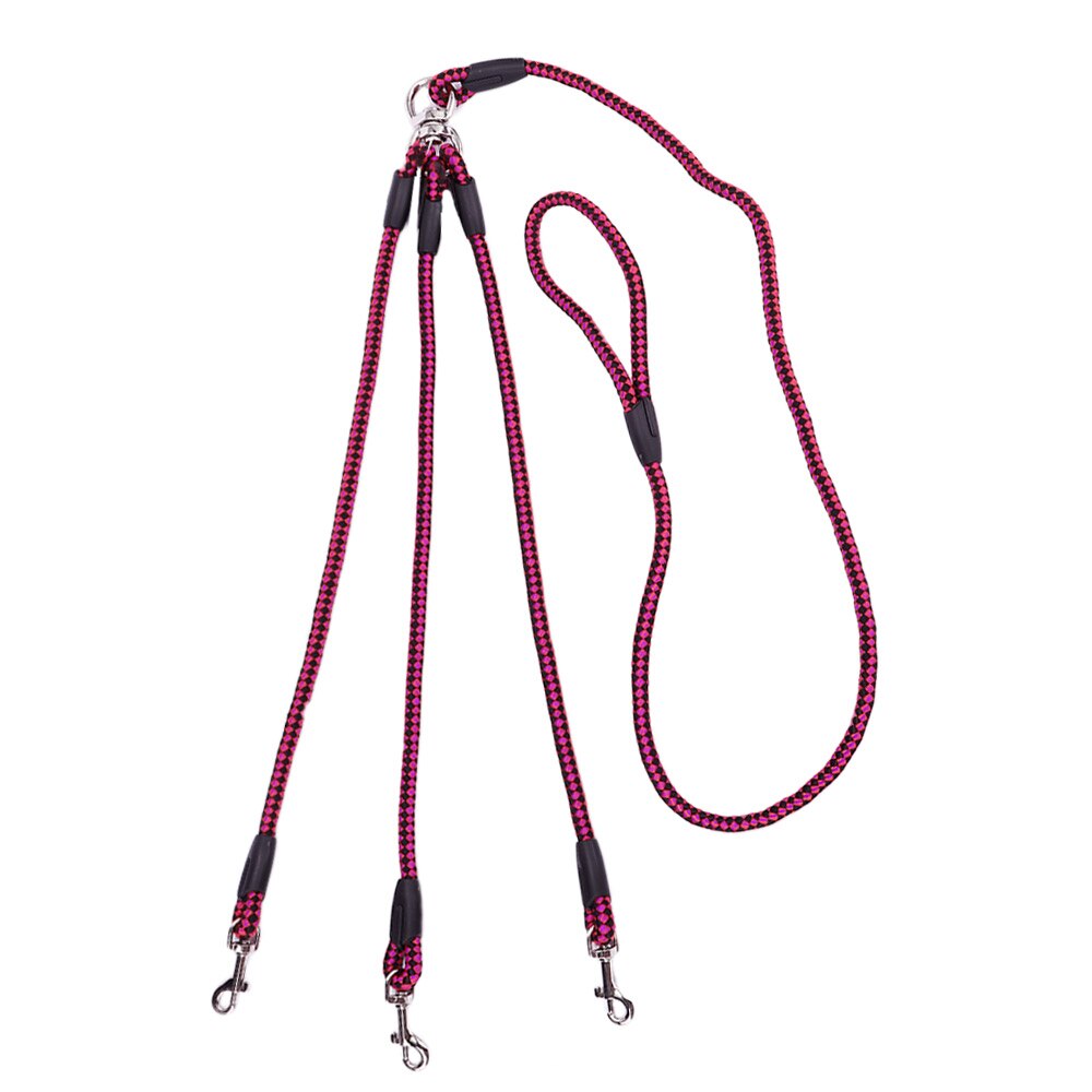 Heavy Duty 3 Way Dog Coupler Leash Splitter Triple No Tangle Nylon Pet Leash For Walking Three Dogs 3 In 1 Traction Rope