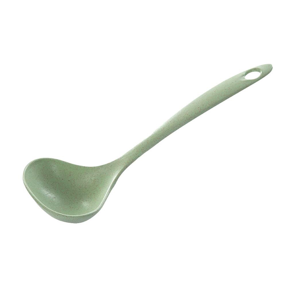 1pc Milieuvriendelijke Tarwe Stro Soep Lepel Rijst Pollepel Maaltijd Diner Scoop Cuchara Cuillere Keuken Accessoires Thuis Restaurant Q3: Green