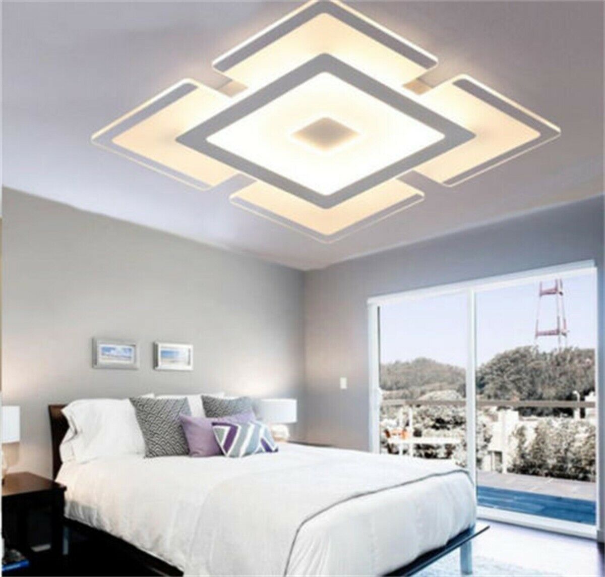 Acryl Moderne Led Plafond Verlichting Led Plein Panel Down Light Keuken Slaapkamer Woonkamer Wandlamp Wit Warm 110V-220V