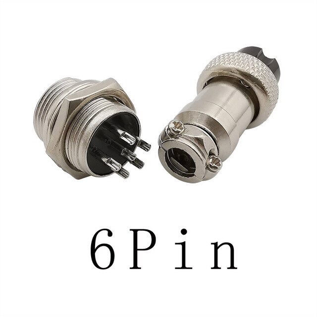 Connecteur d'aviation GX12, 2 3 4 5 6 broches, panneau de prise, connecteurs de montage en métal, adaptateur 12MM: 6Pin 1Pair