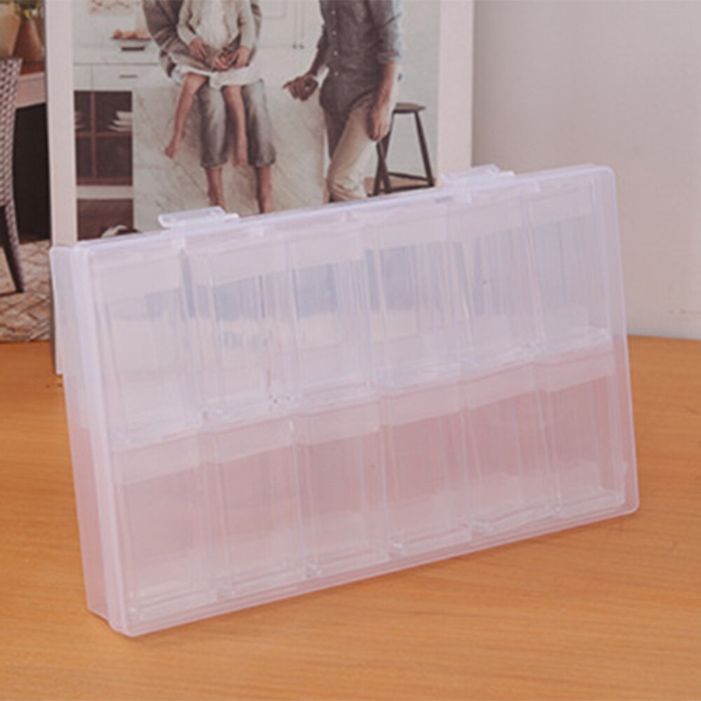 24 Grids Diamond Painting Storage Box Dividers Handmade Cross Stitch Embroidery Container Display Case Rhinestone Bead Organizer