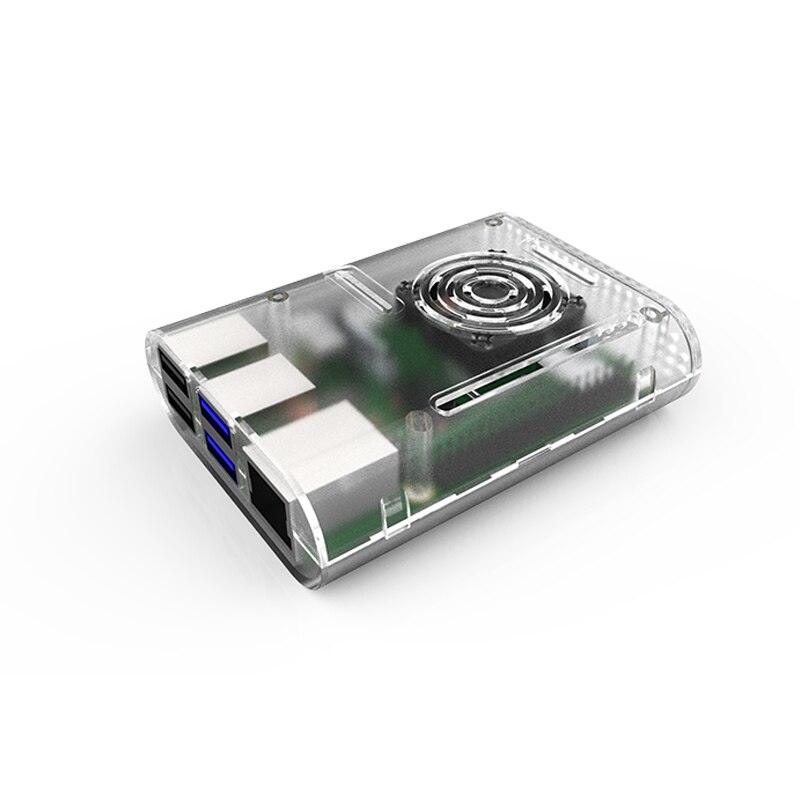 Aokin Raspberry Pi 4 Model B Case met Cooling Fan Heatsink Aluminium Koellichaam Voor Raspberry pi 4 4B Cover: only trans case