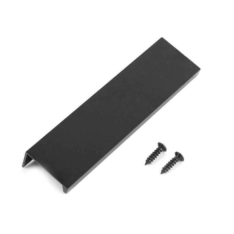 Modern Kitchen Cabinets Long Hidden Dark Handle Aluminum Alloy Open Hole Drawer Edge Black Wardrobe Door Handle 37ME: 120mm