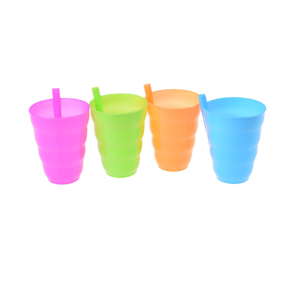 4 stks/partij Kids Kinderen Baby baby Sip Cup met ingebouwde Stro Mok Drink Thuis Kleuren