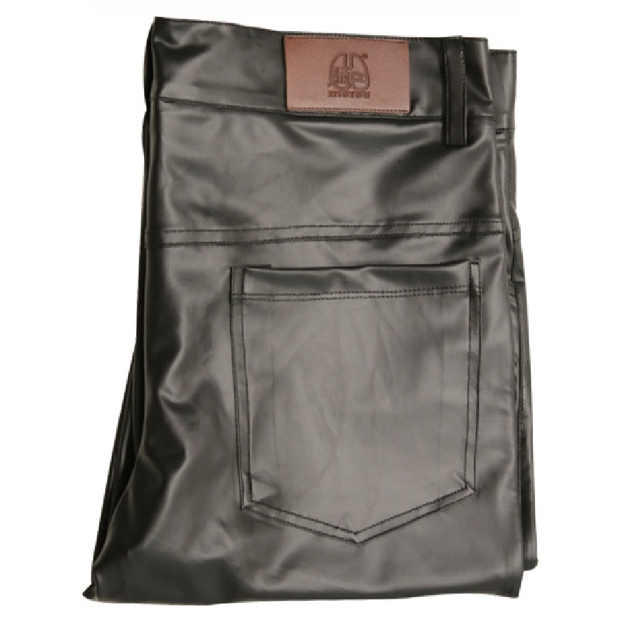 Rennot nahkahousut ohuet matta vaaleat keinonahkahousut joustavat tiukat lahkeet housut rennot nahkahousut näyttämö miesten kynähousut