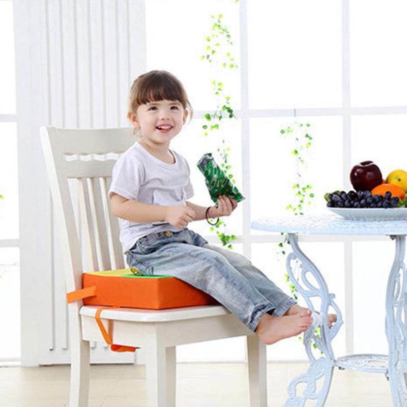 Asiento elevador portátil ajustable para Muebles de bebé, almohadilla para silla aumentada para niños, esponja suave, cojín extraíble para silla de comedor