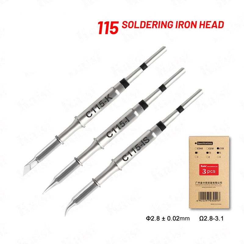 Kaisi C115 C210 C245 Soldering Iron Tips Lead Free Compatible Sugon Aifen Aixun Maant GVM Oss Sunshine Soldering Station Handle: Silver