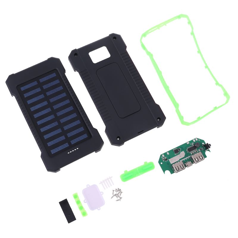Led Dual Usb-poorten Solar Panel Power Bank Case Beknopte En Vogu Stijl Charger Diy Kits Doos Voor Q6PA