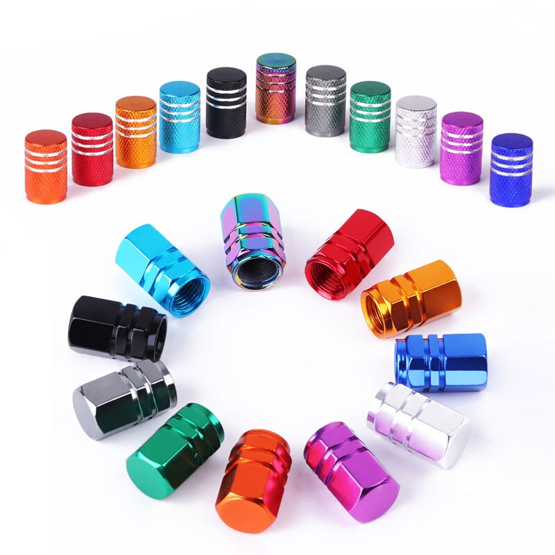 4PCS Aluminum Alloy Schrader Valve Caps Tire Valve Stem Covers for Cars Motorcycles Trucks Bikes Bicycle Accessories