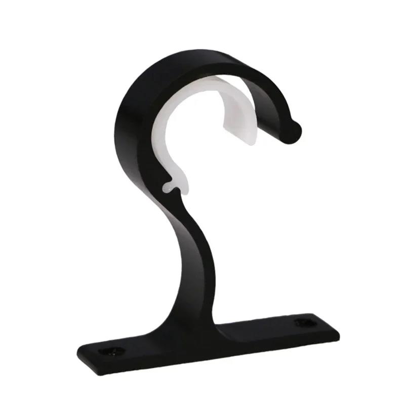 Support de tringles à rideaux populaires, crochet de suspension, pince de Support de barre transversale, Clip de fixation, crochets muraux, organisateur de Rails, Support de rangement à domicile: Black