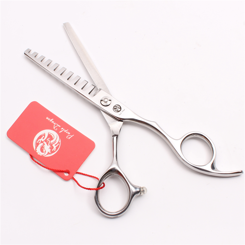 6'' 17cm Japan 440C Purple Dragon Human Hair Thinning Scissors 10 Teeth Barbers' Scissors Thinning Rate 40% Z2005-A