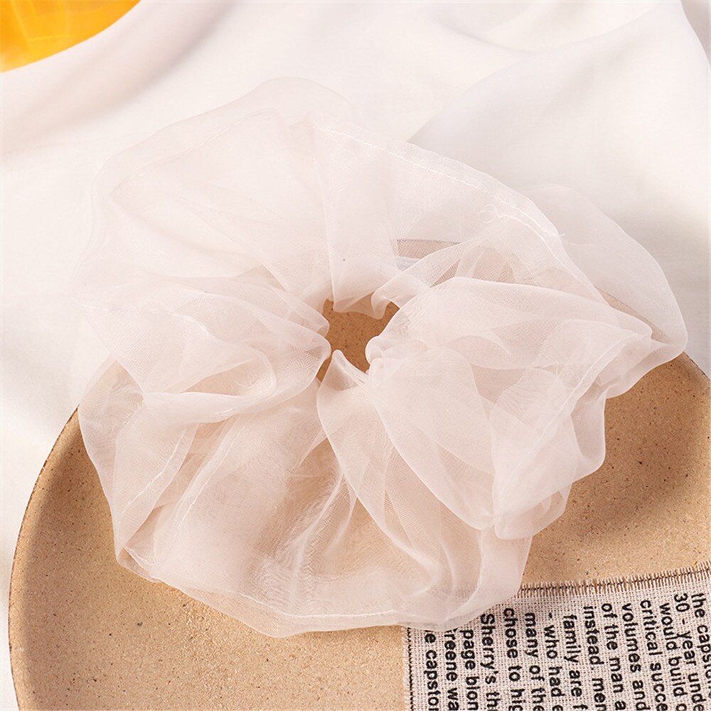 Organza randigt hår scrunchie hår ringslipsar för flickor hästsvanshållare hårband elastiskt hårband håraccessoarer huvudbonader: 1