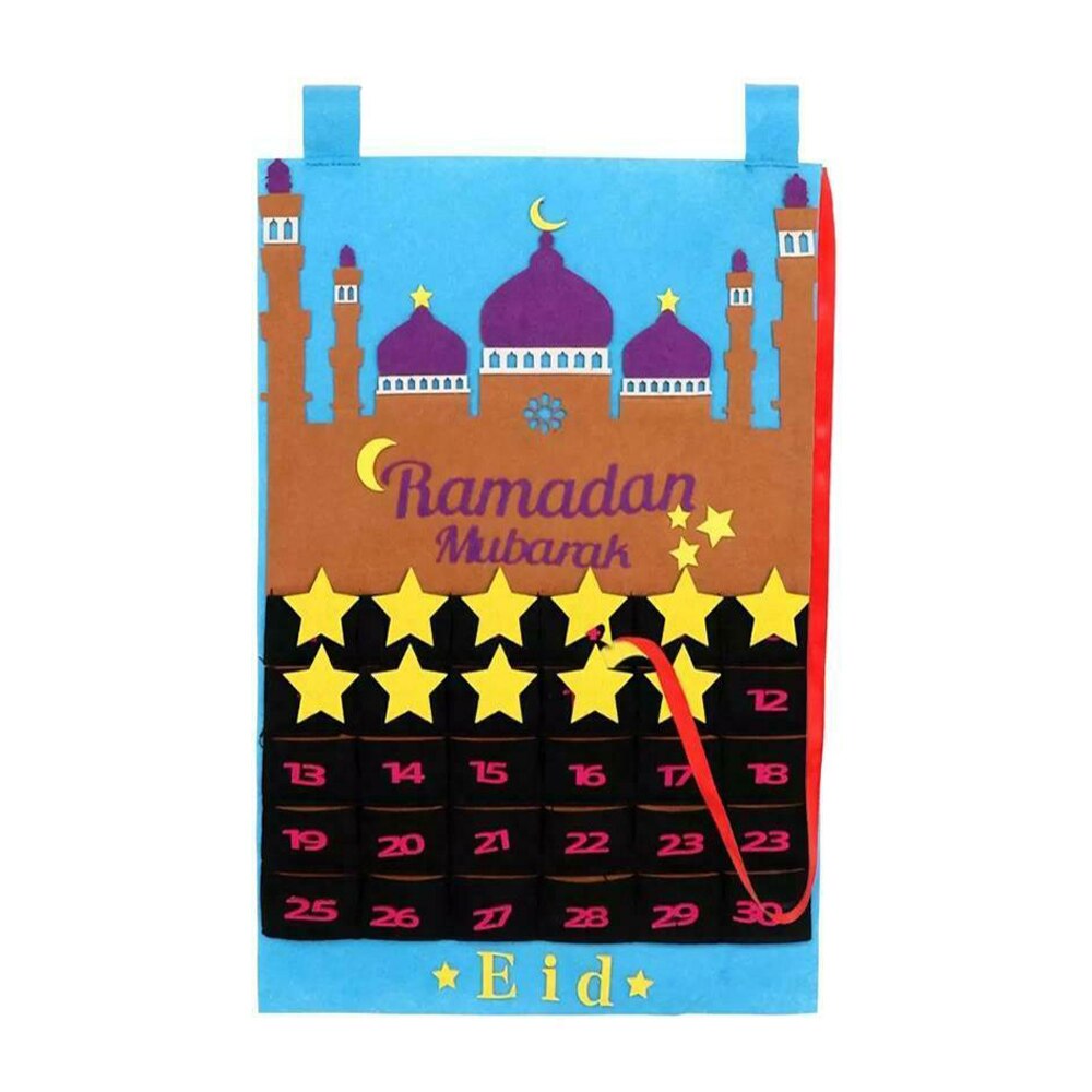 Calendrier du Ramadan en feutre, créer un compte à rebours pour l'aïd, calendrier Unique pour le bureau: 2