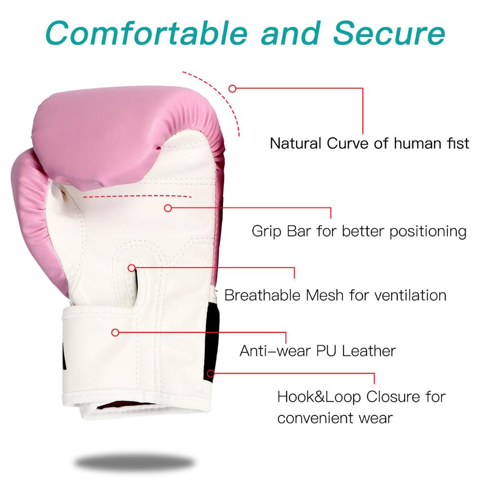 4 Oz enfants gants de boxe, rose belle poinçon mitaines MMA gants PU dessin animé Sparring Djzn gants d'entraînement pour l'âge 3-12 ans