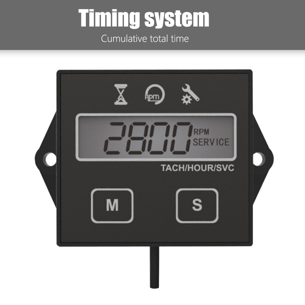 Digital Waterproof Engines Tachometer Hour Meter Motorcycle Speed Timer ATV Speed Reset Timers Motorcycles Accessories