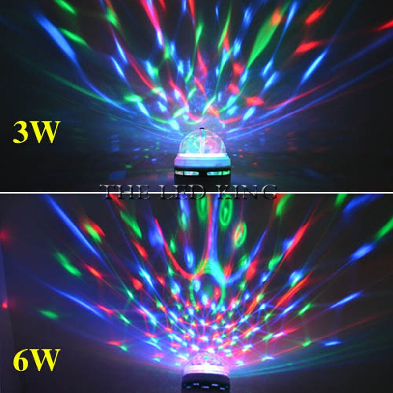 1x 6x e27 3w 6w led lampe rgb auto roterende scene lyspære  ac85v-265v til boligindretning disco dj fest dans belysning