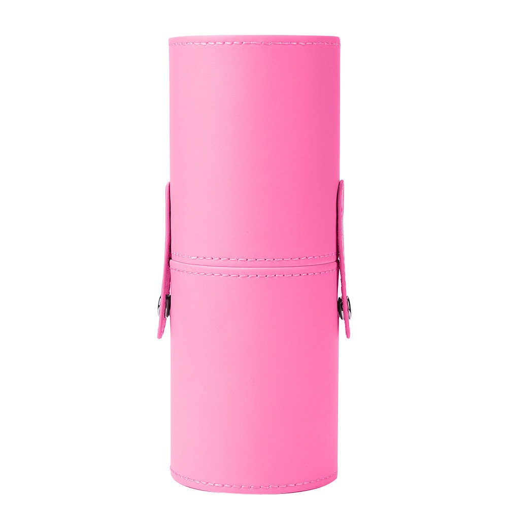 1pc pu läder sminkborstar hållare resor kosmetiska väska fall arrangör borstar pennor rör kopp behållare kosmetiska verktyg: Rosröd