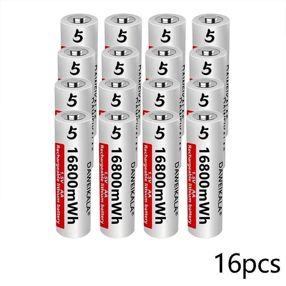 Aa-batteri 1.5v stk . li-ion aa oppladbare batterier med høy kapasitet 16800 mwh for fjernkontroll leketøysbatteri lys hurtiglading: Oransje