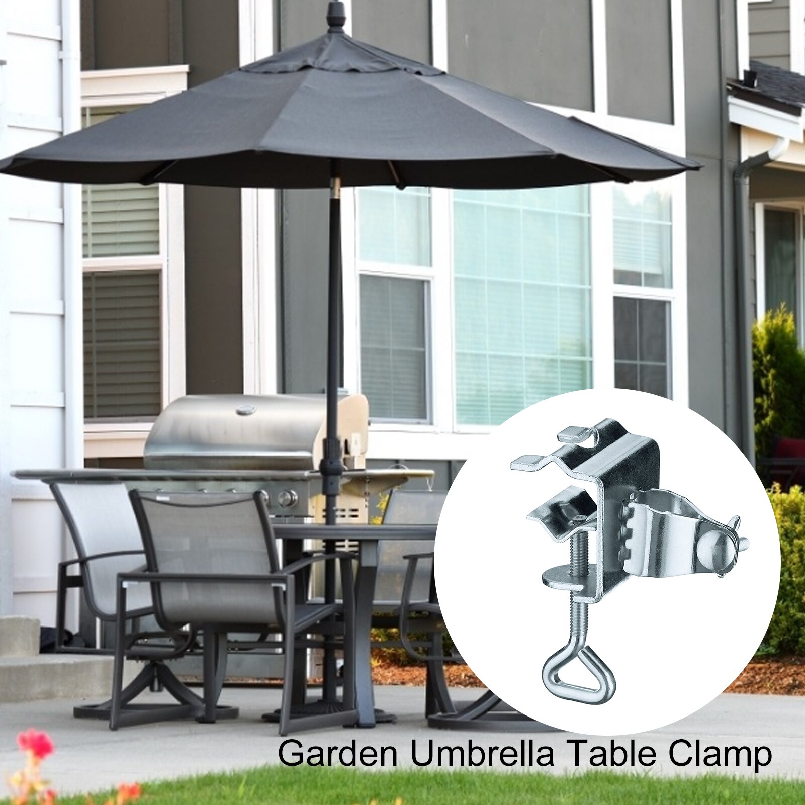 Support de Parasol à pince fixe, pour cour, balcon, Table d&#39;extérieur