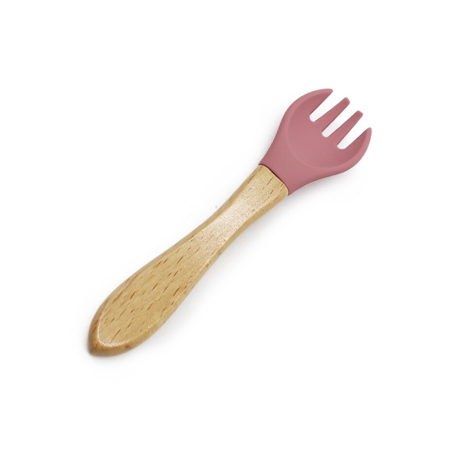 Natural 100% Food Grade Forks Easy To Rinse Weaning Unbreakable Rubber Fork Dishwasher Safe Feeding: L