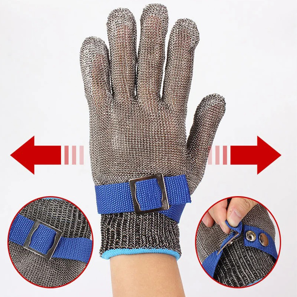 Edelstahl-Handschuhe, rutschfest, sicher, schnittfest, Handschutz, Metallhandschuh, Fleischgeflecht, für Metzger, Draht, Messer, sicherer Schnitthandschuh