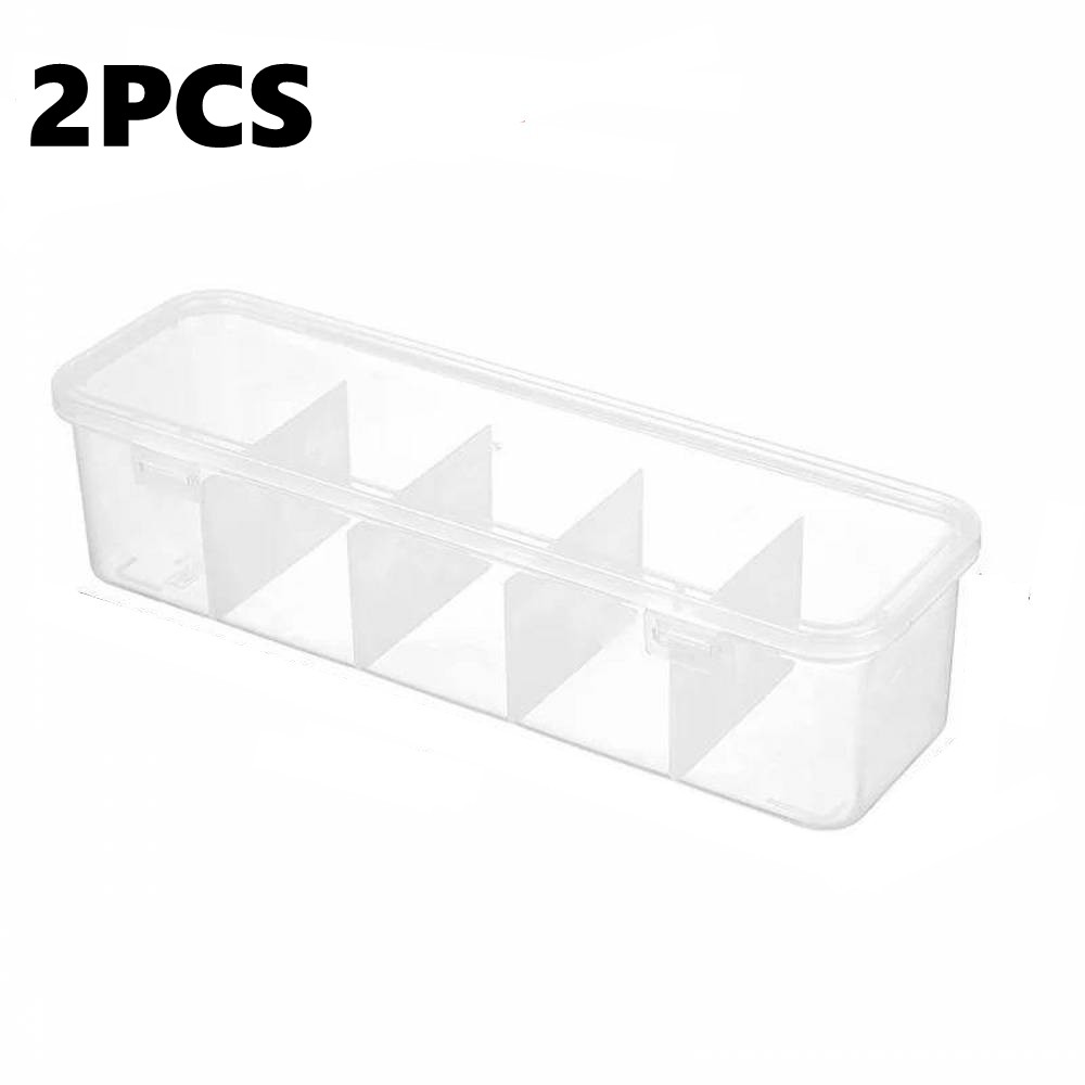 Doorzichtige Opbergdozen Met Deksel Voor Make-Upborstels Thuisverpakking Organizer Lade Dispenser Voor Ondergoed Kabeldoos: Blauw