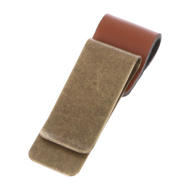 Porte-crayon en cuir fait à la main, porte-stylo en acier inoxydable, Clip pour Journal, carnet de notes, dossier en papier, accessoires de bureau: plum