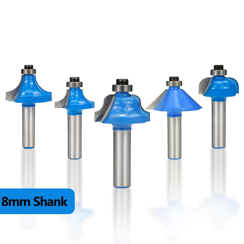 CMCP 1 pièces 6.35mm 8mm tige bois routeur Bits carbure CNC fraises coin arrondi outils de coupe de bois