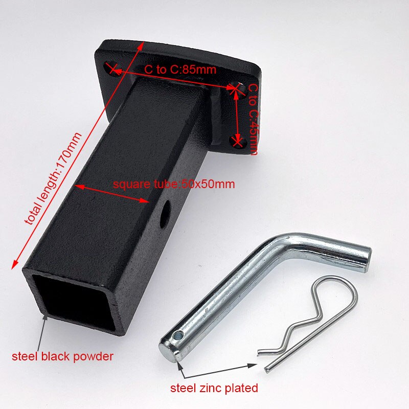 CVP – crochet récepteur pour remorque, adaptateur d&#39;attelage, montage sur plaque, pièces de camping-car, accessoires pour caravanes: Steel black powder