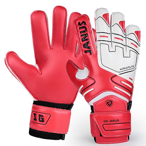 Guanti da portiere per calcio per adulti serie JANUS Classic con protezioni per le dita JA383: Red / 7