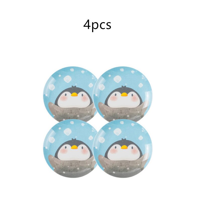 Children's Ceramic Dinner Plate Cartoon Animation Bone China Round Bowl Household Kitchen Supplies Cute Fruit Plate: D 4pcs
