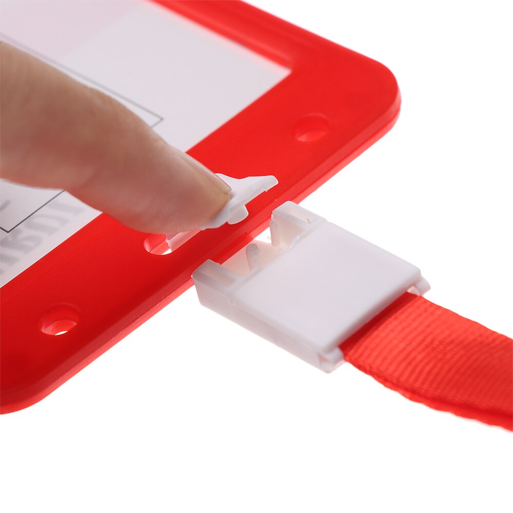 Nuevos soportes para tarjetas de trabajo transparentes de doble cara en colores caramelo, Correa protectora para el cuello, funda para Nombre de identificación, tarjeta de crédito, funda con insignia