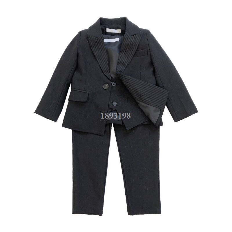 Conjunto de trajes formales para niños, chaleco de esmoquin, pantalones, 3 piezas, traje de actuación de Piano para de boda, primavera de: 10 años