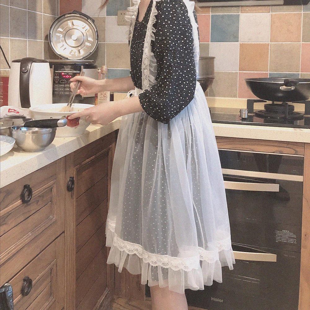 Delantal de lolita para chica, blusa de malla, falda victoriana, suelta, gótica, lolita