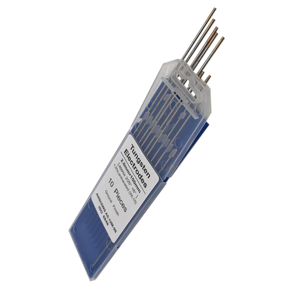 TIG-electrodos de tungsteno para soldar, varillas de soldadura de electrodos de tungsteno WL15 lantanated 1.5%, 1,6 MM x 150MM, 1 bolsa de 10 Uds.: Silver 6