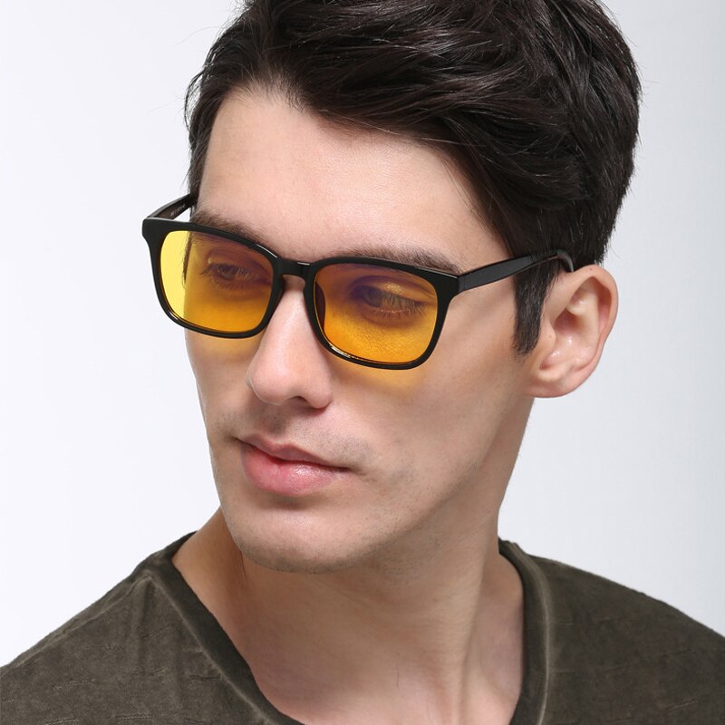 Gaming Computer Glasses Men Women Anti Blue Light Radiation Blocking Ray Anti Eye Fatigue Yellow Lens UV400 Coating Eyeglasses