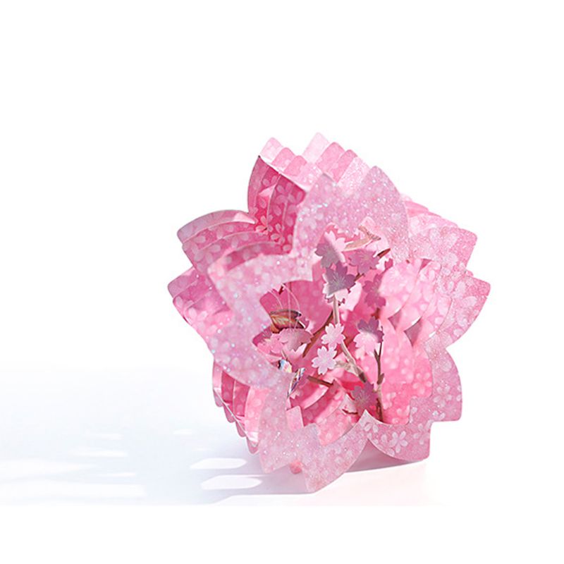 3D Pop Up Romantic Cherry Blossom Carving Box Wedding Invitation Card Birthday Christmas Mother's Day Gif