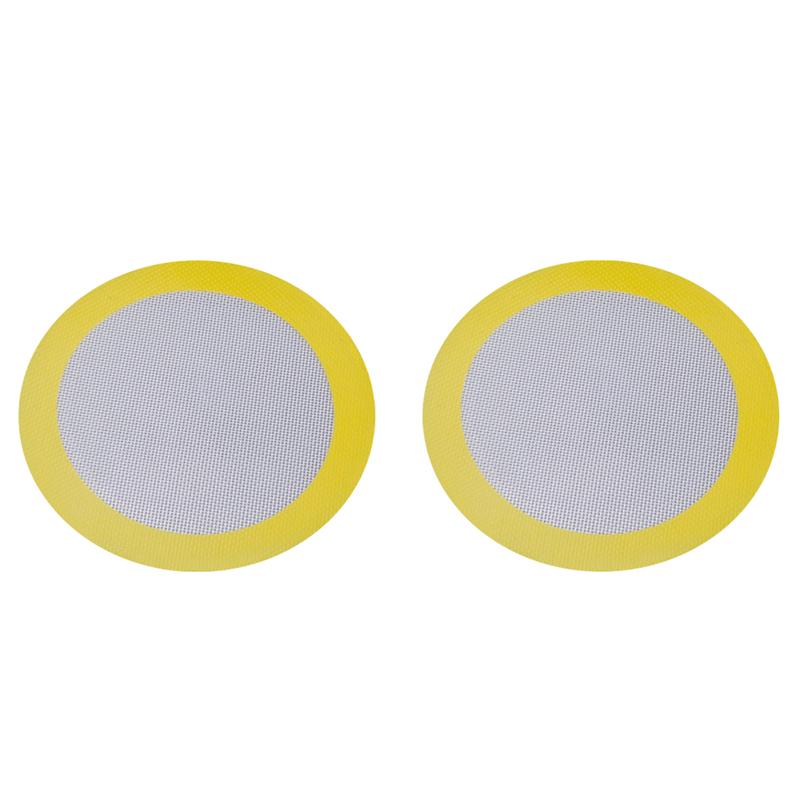Estera de silicona para hornear, alfombra para barbacoa redonda resistente al calor, antiadherente, revestimiento de lámina para hornear (20CM), 2 uds.: Yellow