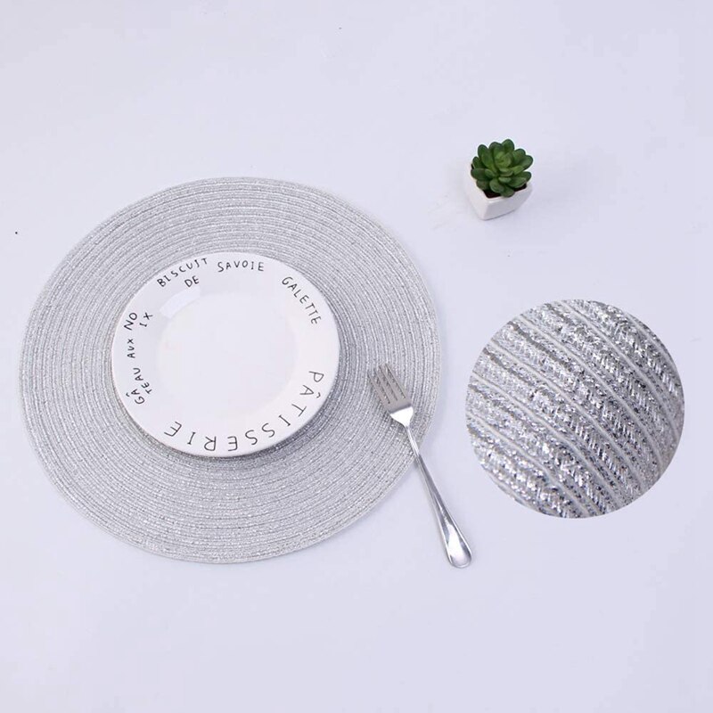 36Cm Ronde Placemats Set Van 6 Decoratieve Placemats Glitter Voor Party Wedding Glitter Placemats