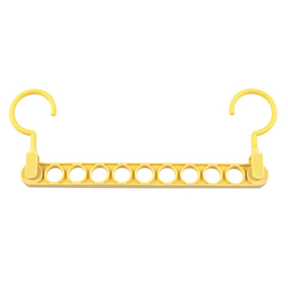 Plastic Nine-hole Magic Clothes Hanger Drying Racks Multi-purpose Home Wardrobe Storage Hangers Storage Rack: Yellow