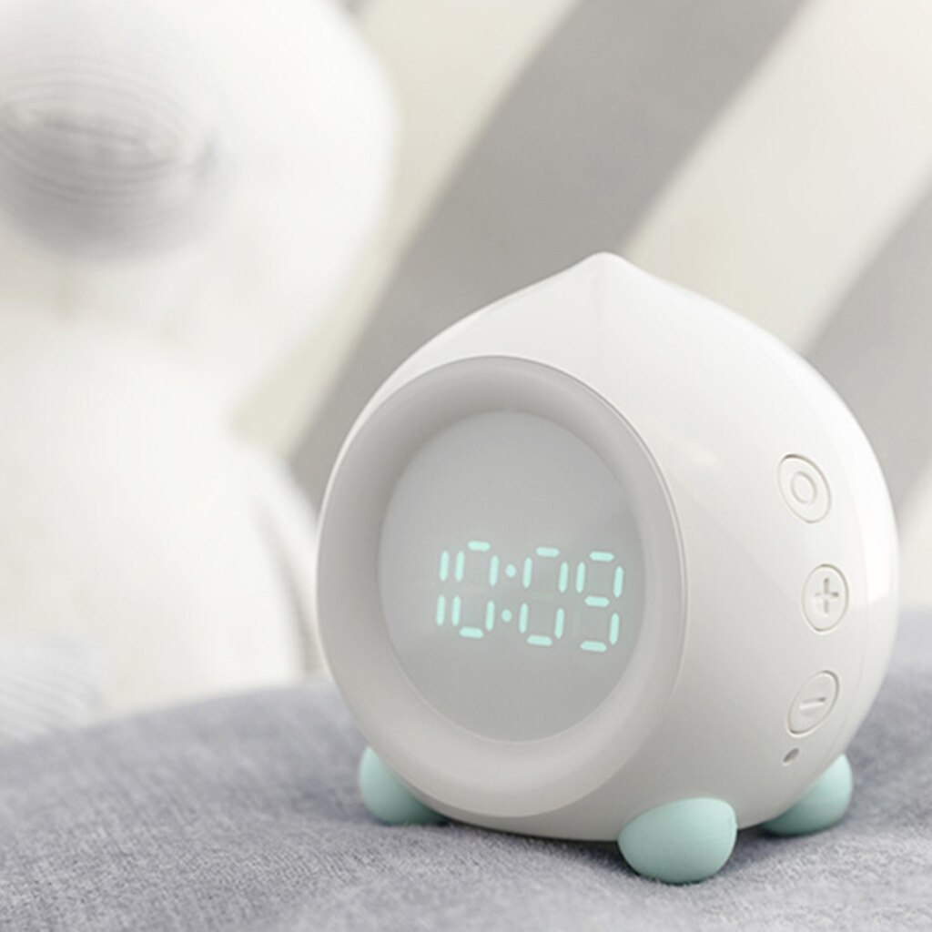 Digital Cute LED Alarm Clock Modern Night Light Clock Desktop Table Decor Voice Control Snooze Function Desk