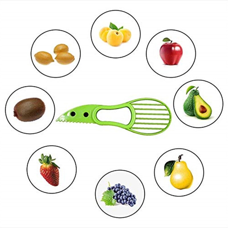 3 In 1 Avocado Slicer Shea Corer Boter Fruit Peeler Cutter Pulp Separator Plastic Mes Keuken Groente Gereedschap Keuken Gadgets