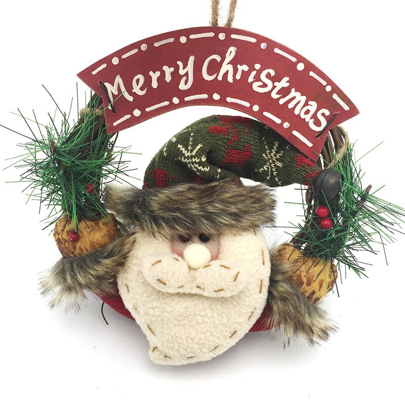 Kerst Garland Kerstman Elanden Sneeuwpop Krans Muur Opknoping Deur Decoraties Vrolijk Kerstfeest Decor Voor Thuis Gelukkig Yea: Licht Roze