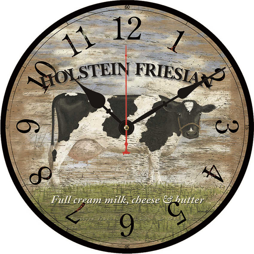 WONZOM Cute Cat Animal,Bread Wall Clocks,Vintage Dog Wall clock,Cow Wall Watches Home Decor,Kitchen Wall Clock