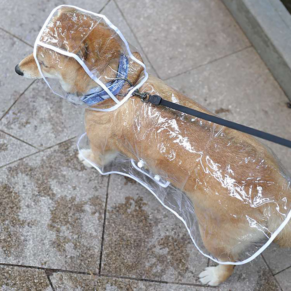 PVC Dog Raincoat Poncho Transparent Waterproof Pet Raincoat Windproof Dog Raincoat Transparent Waterproof Raincoat For Dogs