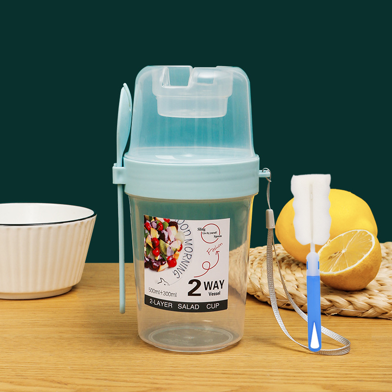 Draag ontbijtbekers, saladebekers, yoghurtgranen, havermout snacks, parfaitcontainers en saladedressinghouders met vorken!: Zilver