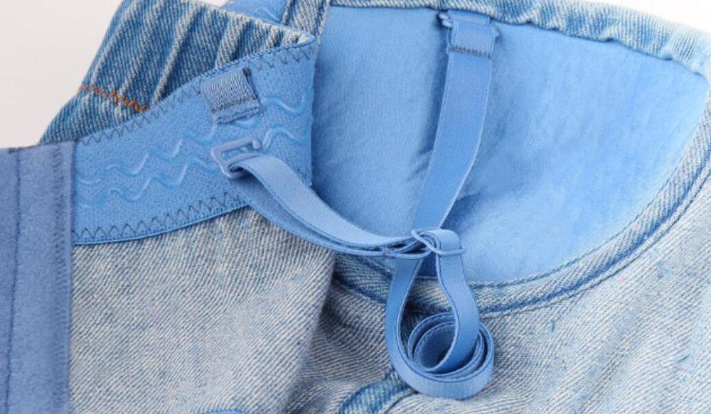 Denim diamantväst dam bustier bh nattklubb fest cropped top väst plus size handgjord väst diamant bh  p1262