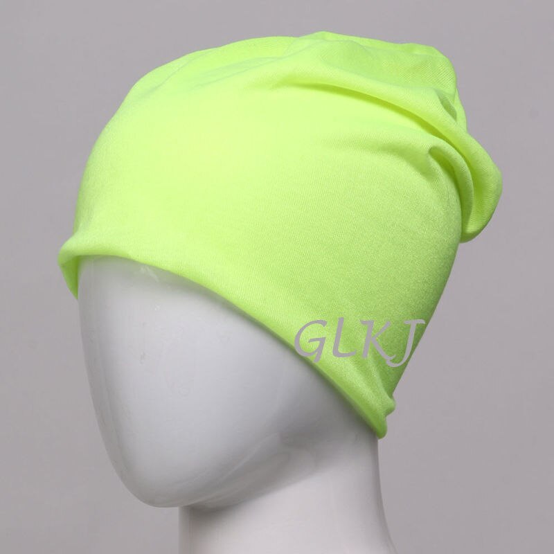 Unisex kvinder mænd strik vinter varm ski hæklet slouch hat hue hue oversize: Fluorescerende grøn